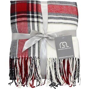 Plaid Throw Blanket Lightweight Soft Decorative Couch Blanket Indoor Outdoor